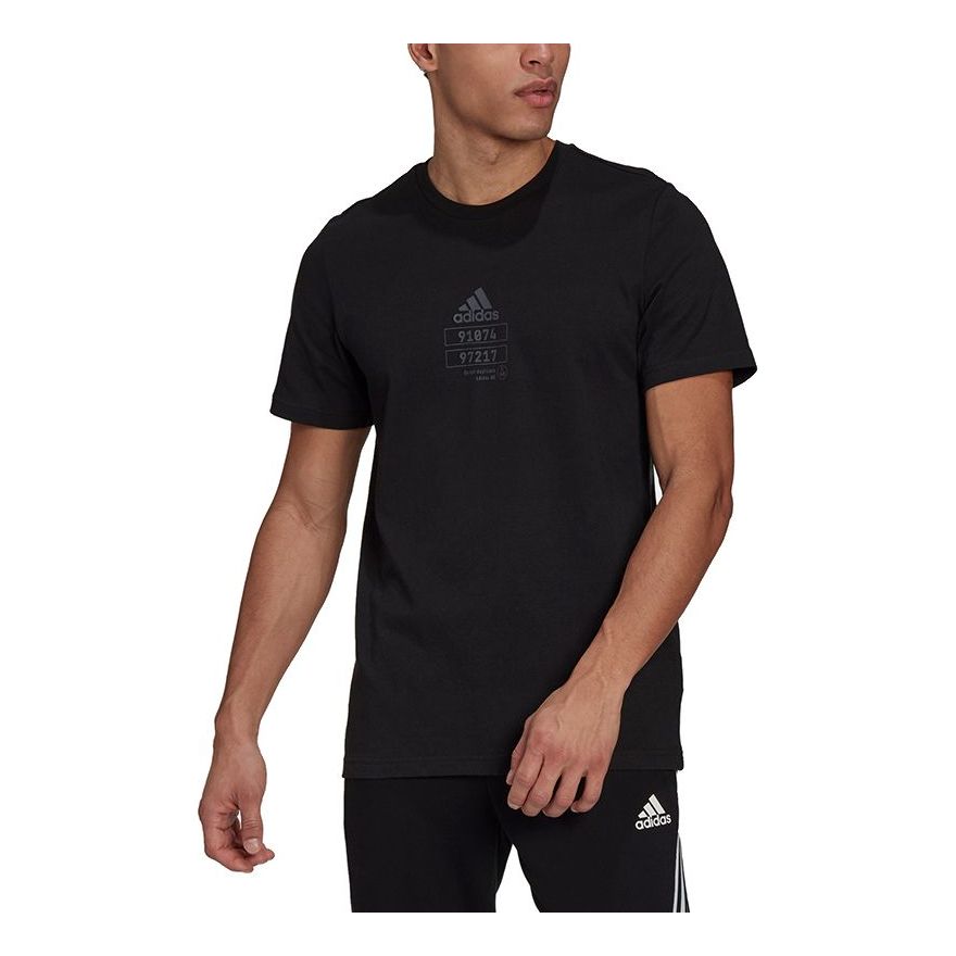 adidas Tech Refl Tee M Running Athleisure Casual Sports Round Neck Short Sleeve Black GN6862