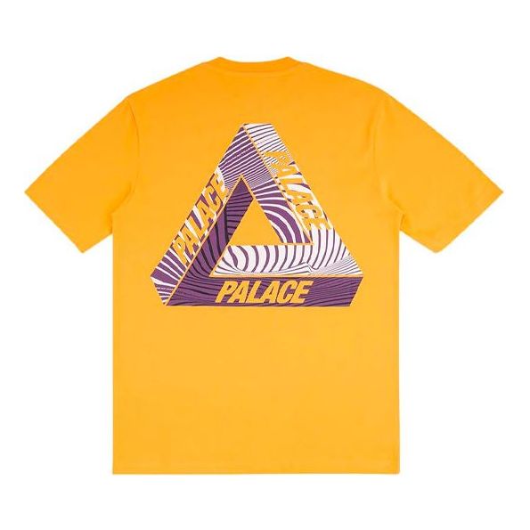 Men's PALACE Logo Pattern Printing Short Sleeve Yellow T-Shirt P18TS223