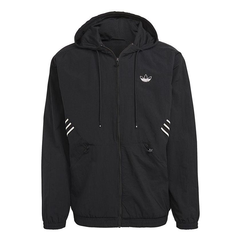 adidas originals Sprt Arc Wndbkr Casual Sports Hooded Jacket Black GN5505