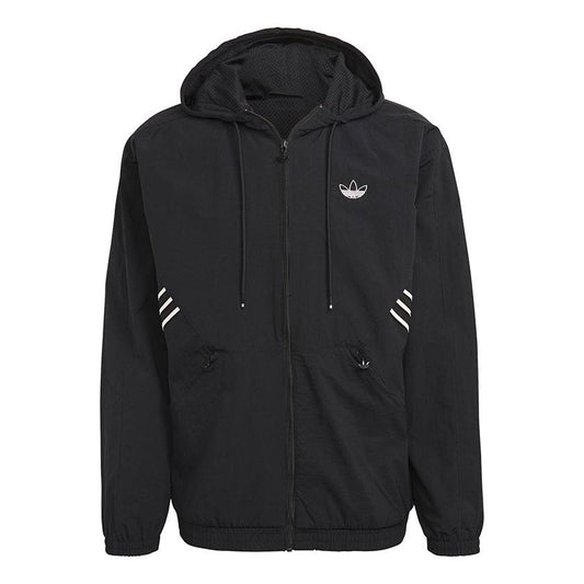 adidas originals Sprt Arc Wndbkr Casual Sports Hooded Jacket Black GN5505