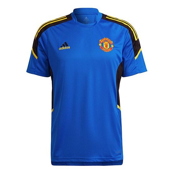 Men's adidas Training Sports Short Sleeve Soccer/Football 20-21 Season Manchester United Blue GS2415