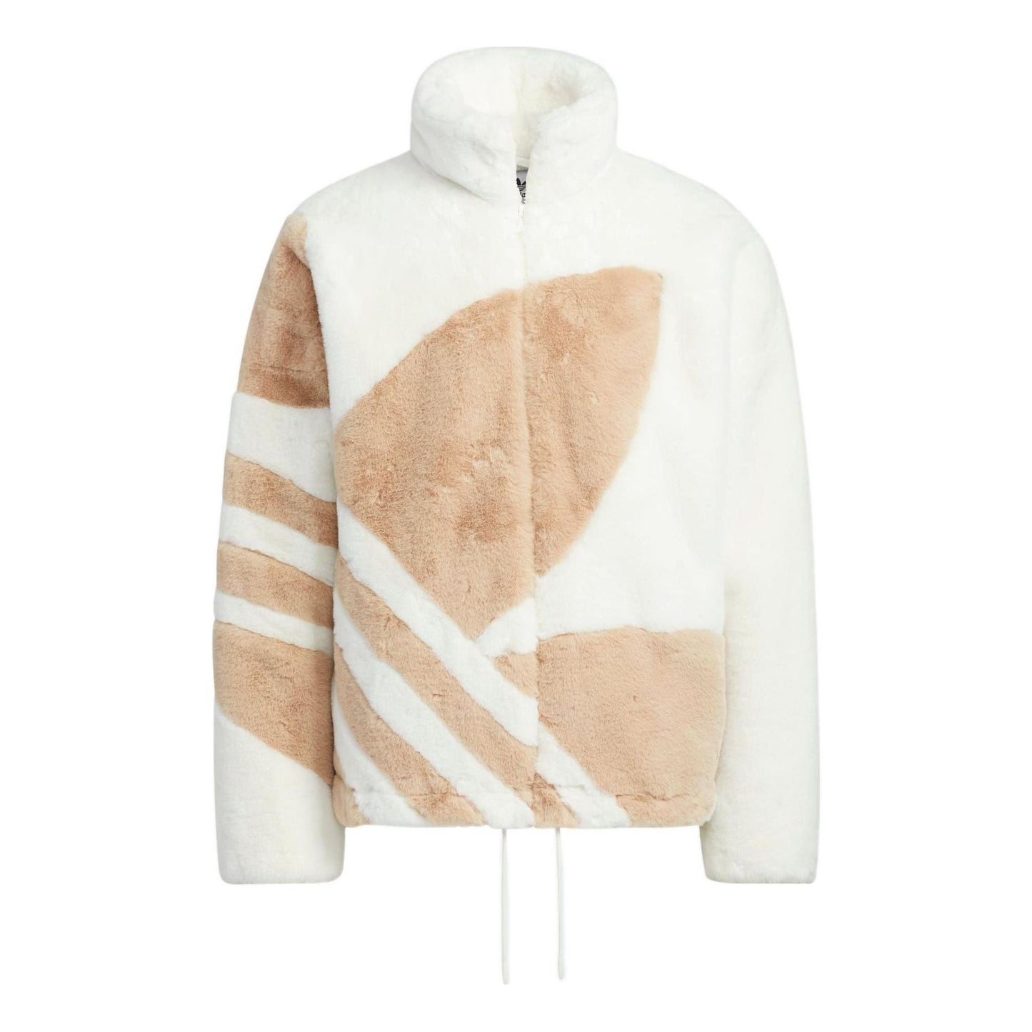 (WMNS) adidas Fur Track Jacket Asia Sizing 'White Tan' HR3485