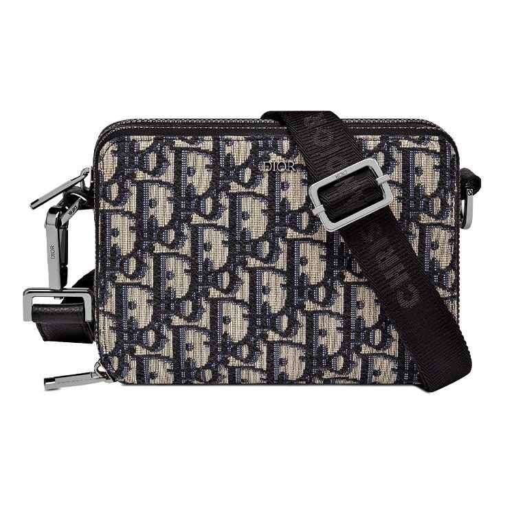 DIOR Shoulder Strap Pouch 'Beige Black Oblique Jacquard' 2OBBC119YSE-H05E