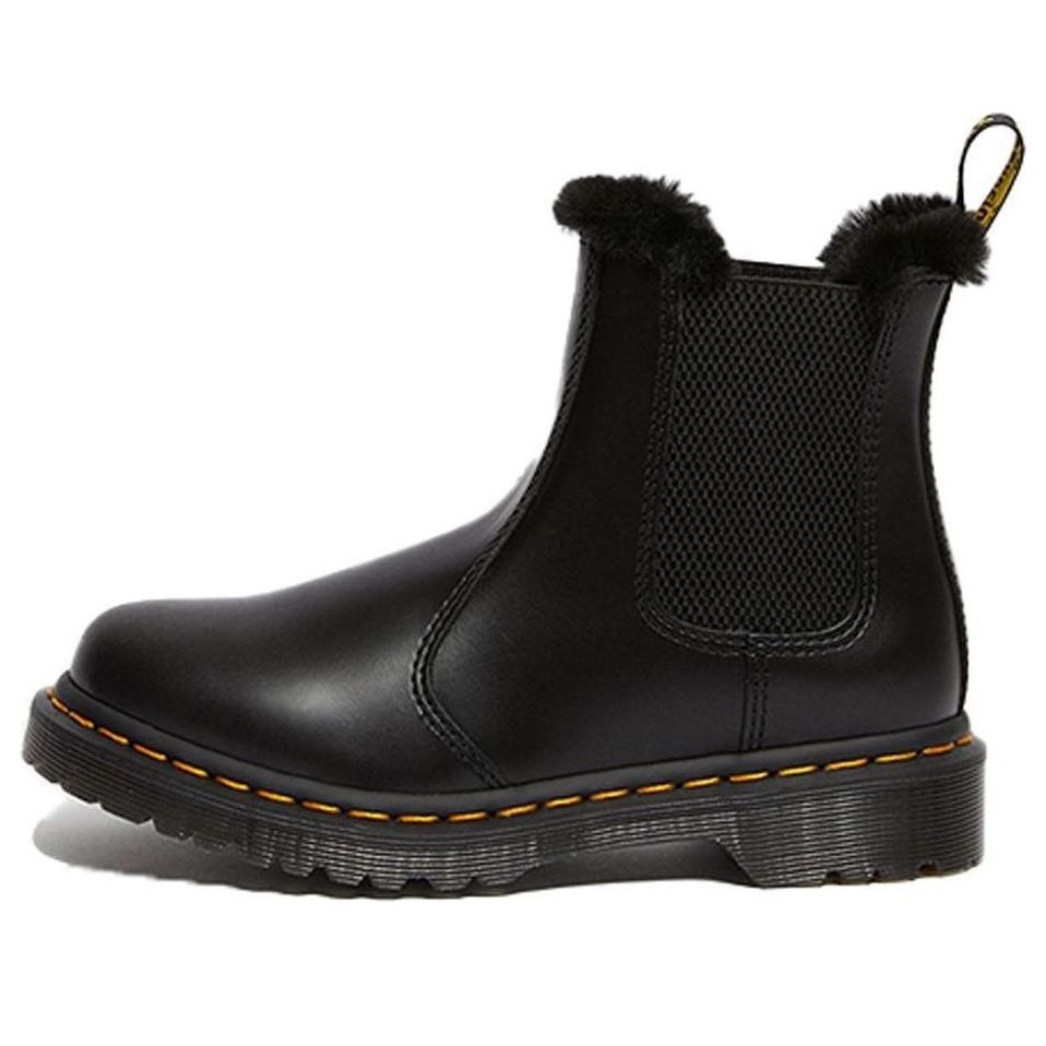 (WMNS) Dr. Martens 2976 Leonore Faux Fur Lined Chelsea Boots 'Dark Grey' 26332021