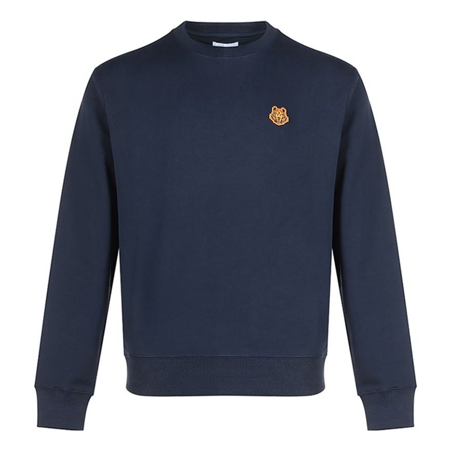 Men's KENZO FW20 Small Tiger Head Long Sleeves Navy Blue FA65SW0034MD-76