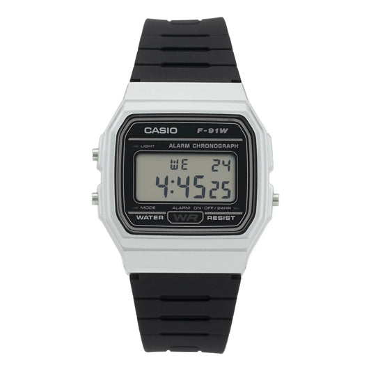 Men's CASIO F Series Student Sports Minimalistic Retro Small Watch Mens Black Digital F-91WM-7ADF