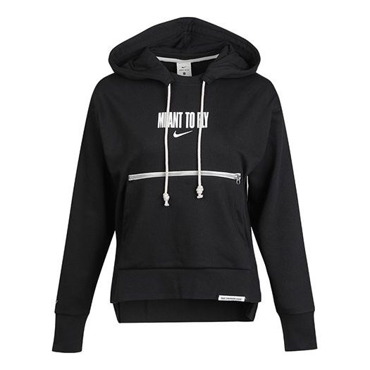 (WMNS) Nike Casual Sports Printing Basketball Hoodie Black CZ6601-010