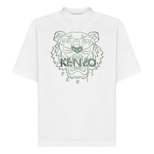 Men's KENZO Tiger Head Loose Short Sleeve White FB65TS0894YF-01B