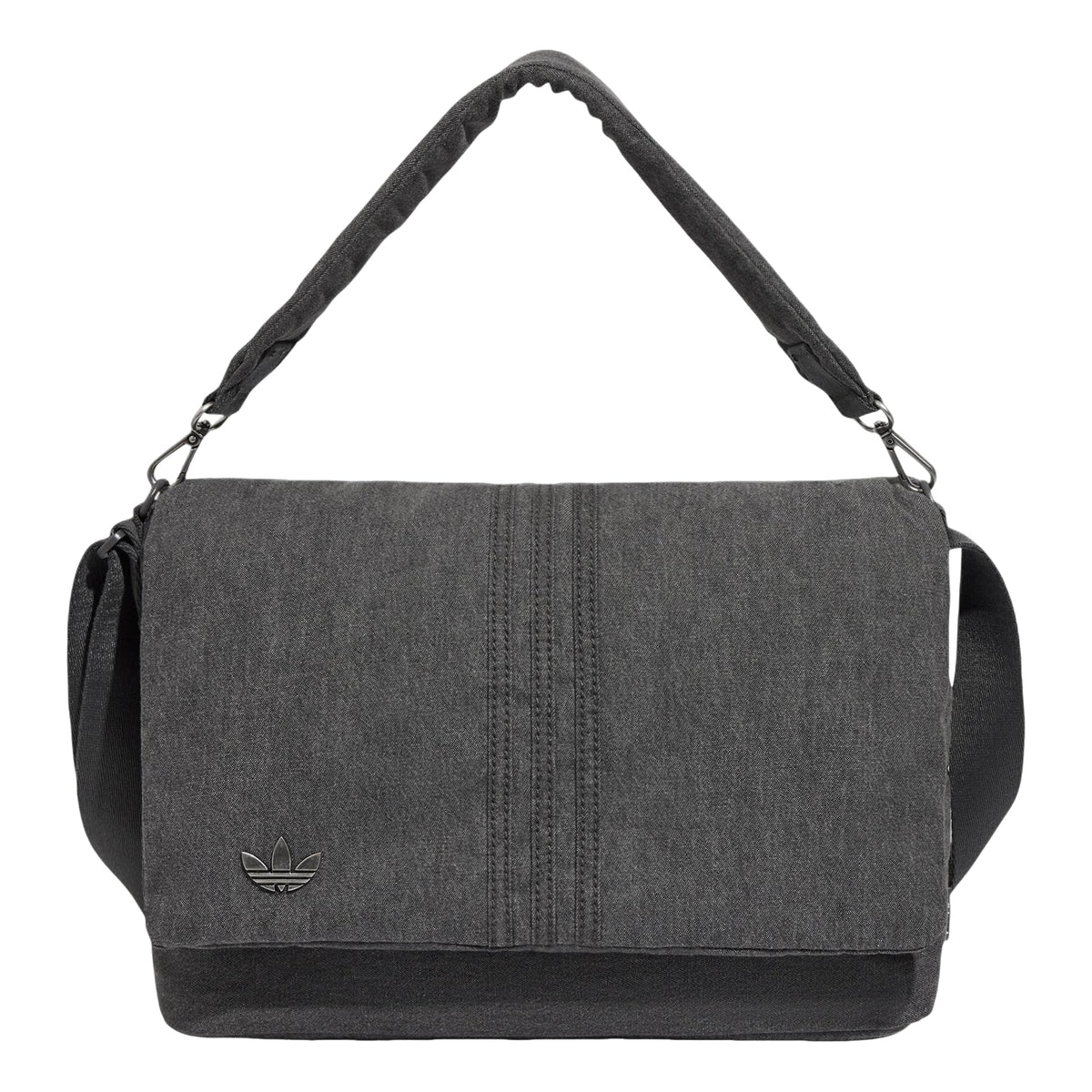 adidas Originals Embossed Trefoil Logo Shoulder Bag 'Charcoal Grey' LD6377