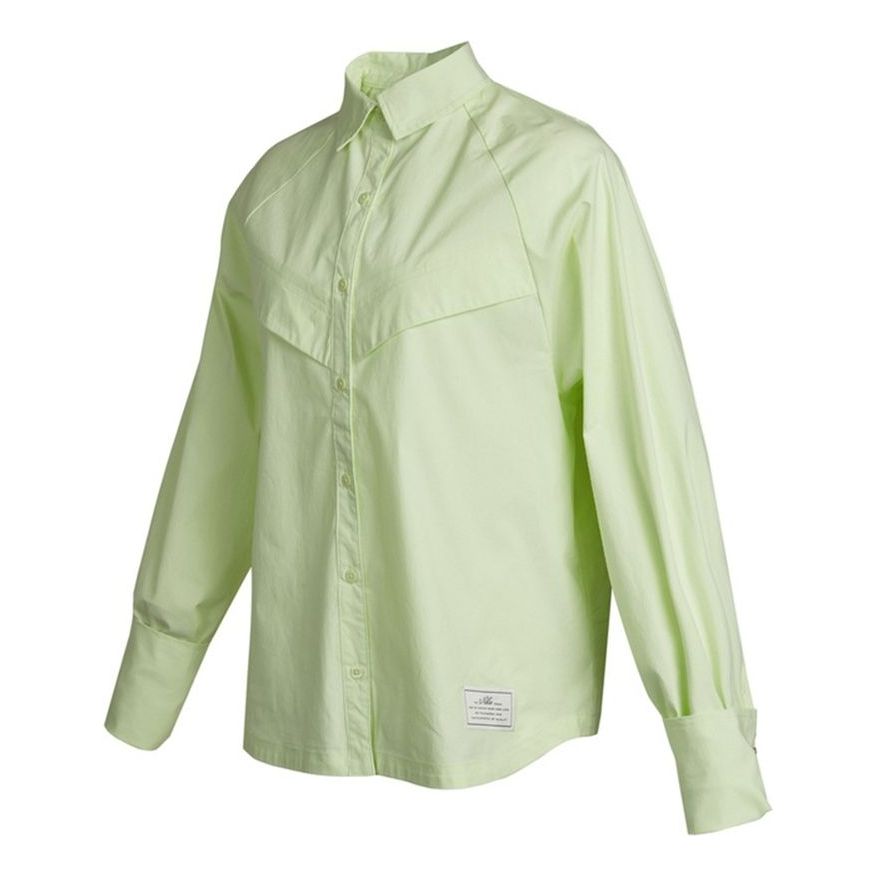 (WMNS) Nike Sportswear Icn Clsh Wvn Ls Top Causual Sports Ventilate Long Sleeve Shirt Green Yellow DD5051-303