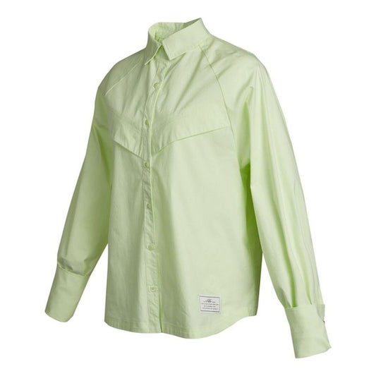 (WMNS) Nike Sportswear Icn Clsh Wvn Ls Top Causual Sports Ventilate Long Sleeve Shirt Green Yellow DD5051-303