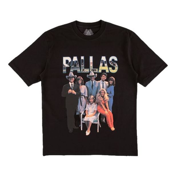 Men's PALACE Pallas Dallas Printing Short Sleeve Black P16TS069