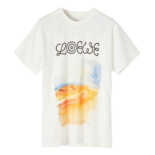 Men's LOEWE Printing Short Sleeve White H6299980PC-2100