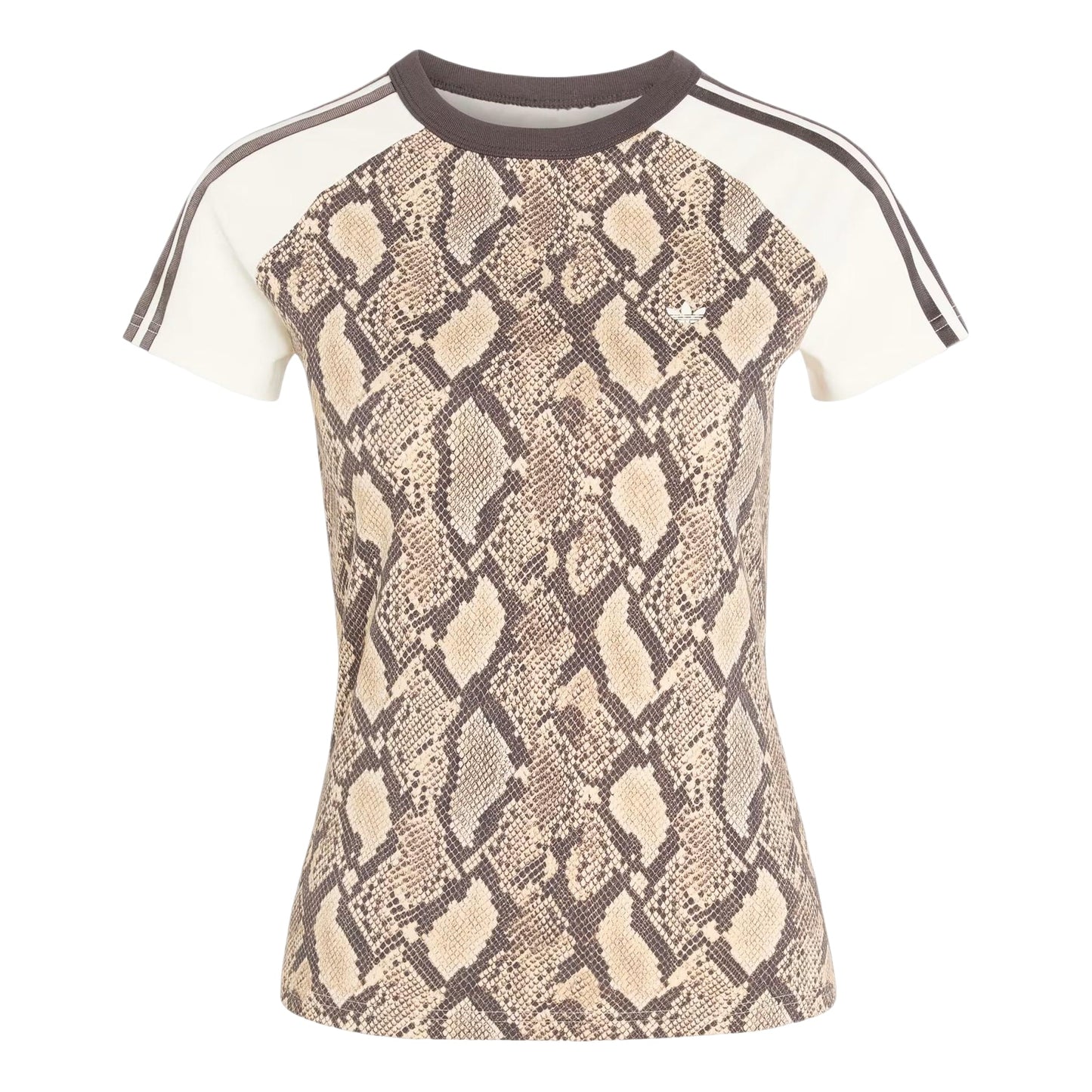 (WMNS) adidas Snake Print Cali T-Shirt Asia Sizing 'Linen Magic Beige' KX1888