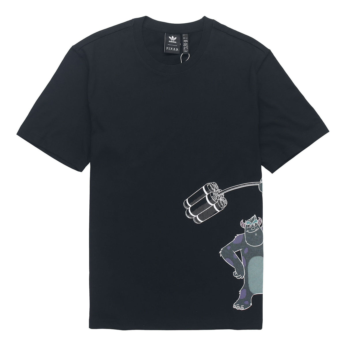 adidas originals x PIXAR Crossover Logo Printing Round Neck Short Sleeve Black HD9083