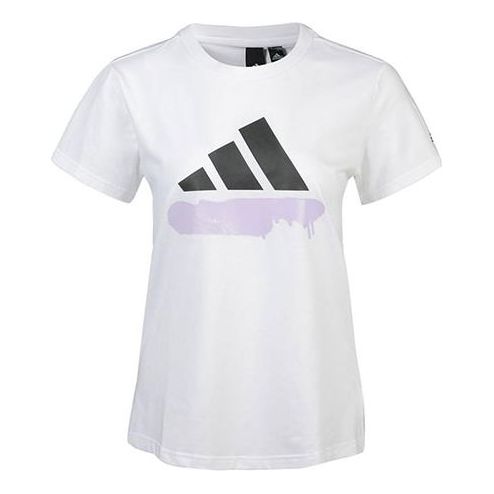 (WMNS) adidas Sub Logo Tee Casual Sports Round Neck Short Sleeve White GL5637