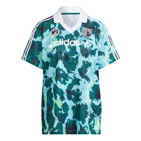 (WMNS) adidas Allover Print Short Sleeve 'Green Blue' IR9809