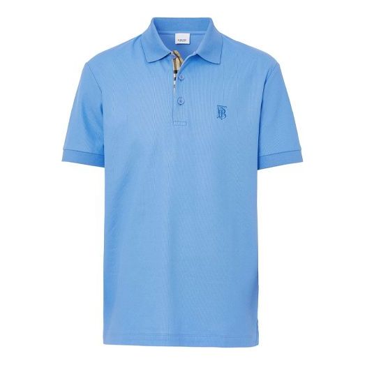Men's Burberry TB Embroidered Short Sleeve Polo Shirt Sky Blue 80393131