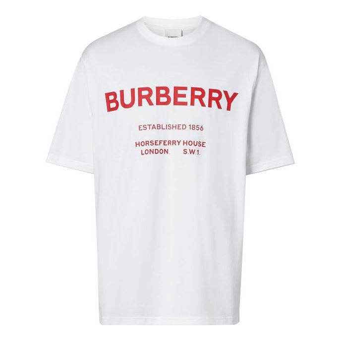 Burberry Unisex Horseferry Letter Printing White 80172251