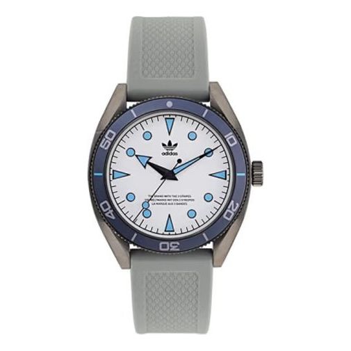 adidas Unisex Gray Silicone Strap Watch 'Grey White' AOFH220032I