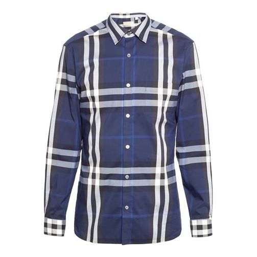 Burberry SS21 Classic Plaid Long Sleeves Shirt 'Navy Blue' 40234821