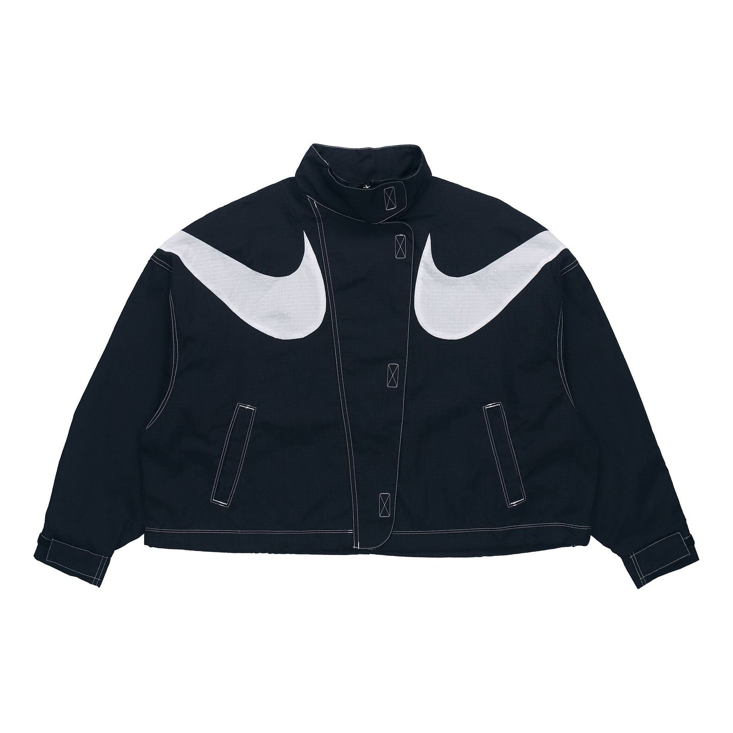 (WMNS) Nike Sportswear Swoosh Sports Stand Collar Woven Jacket Autumn Black DD5585-010