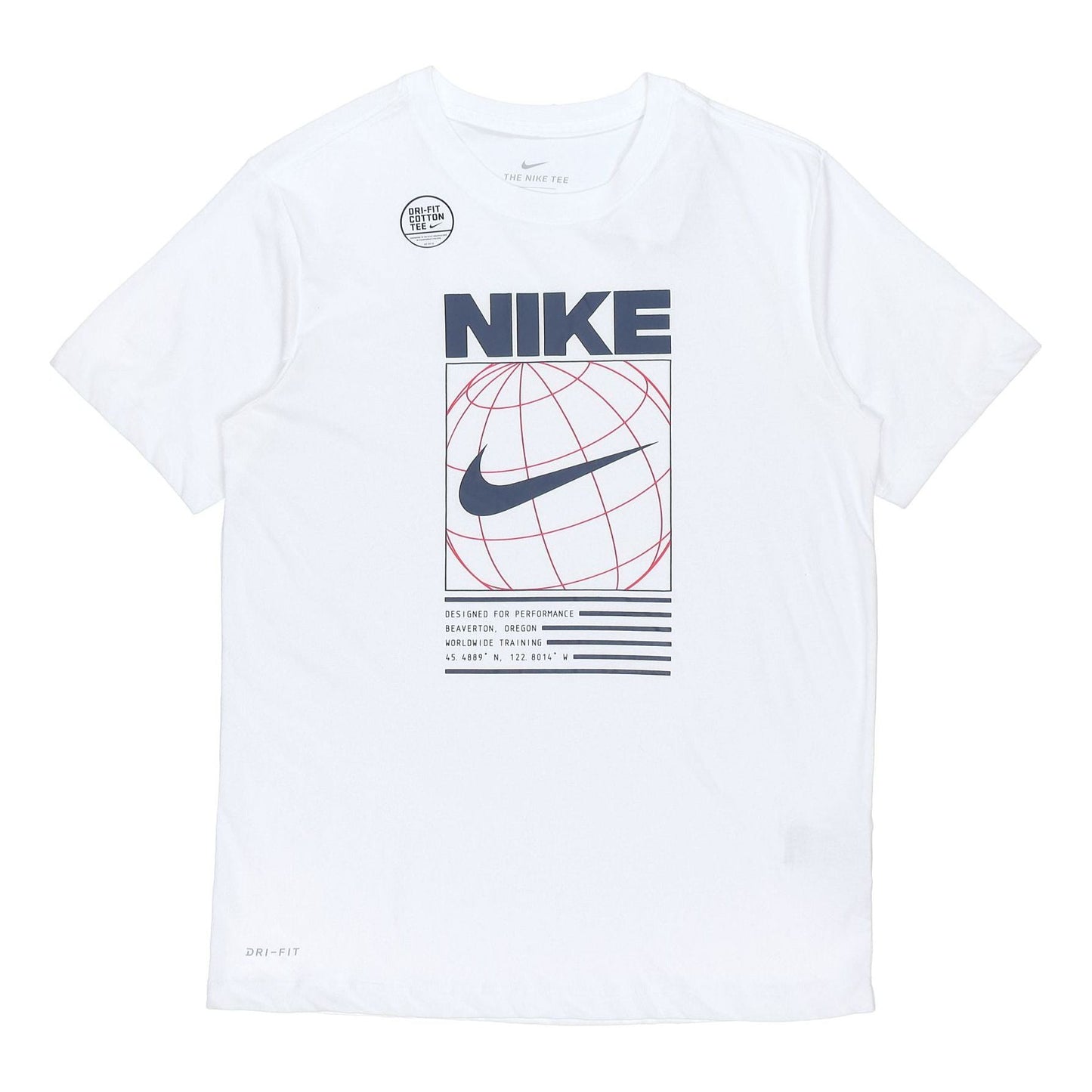 Nike Dri-FIT Geometry Pattern Logo Printing Quick-dry Sports T-Shirt Men's White DA1773-100