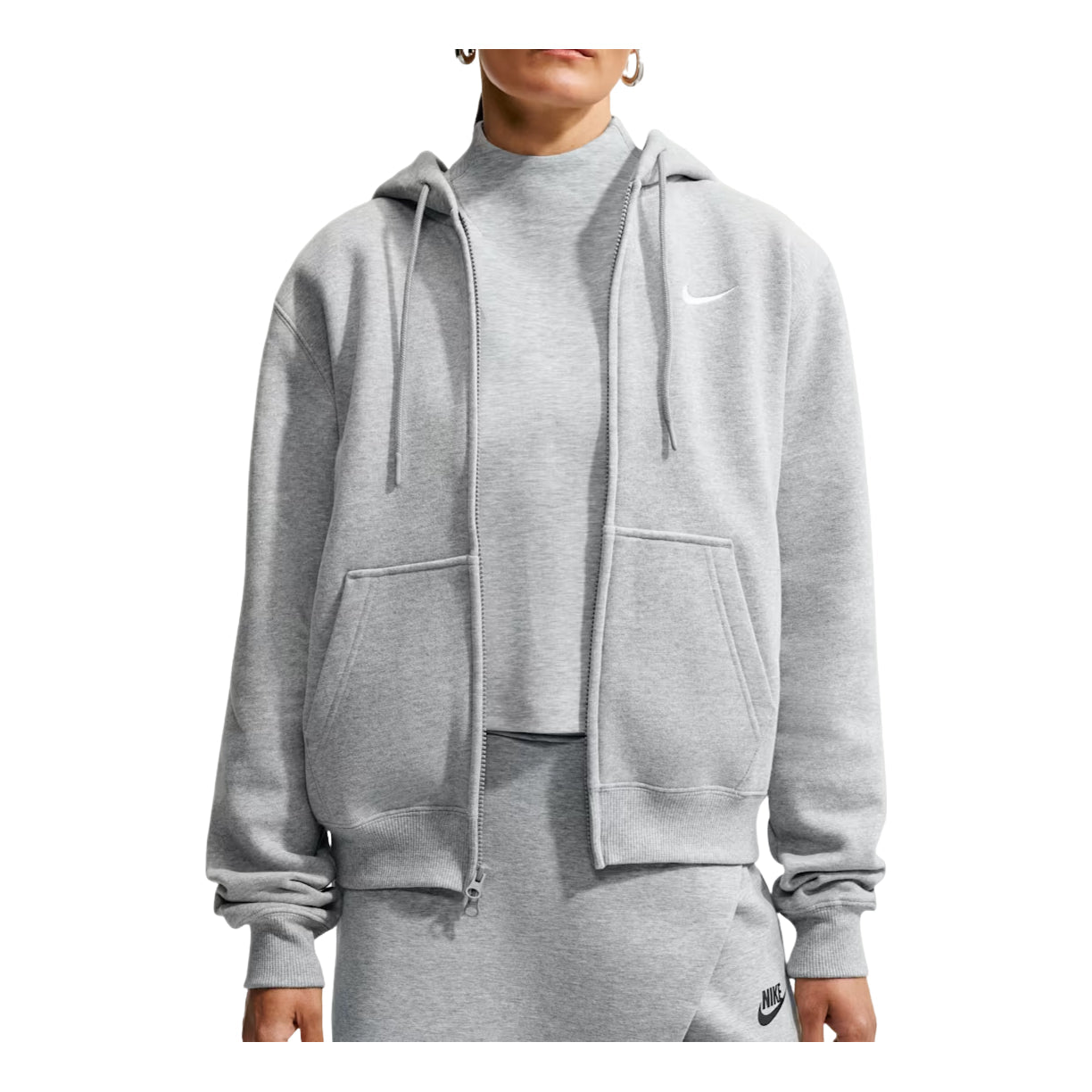 (WMNS) Nike Studio Fleece Medium Weight Hoodie 'Dark Grey Heather Sail' IR8304-063