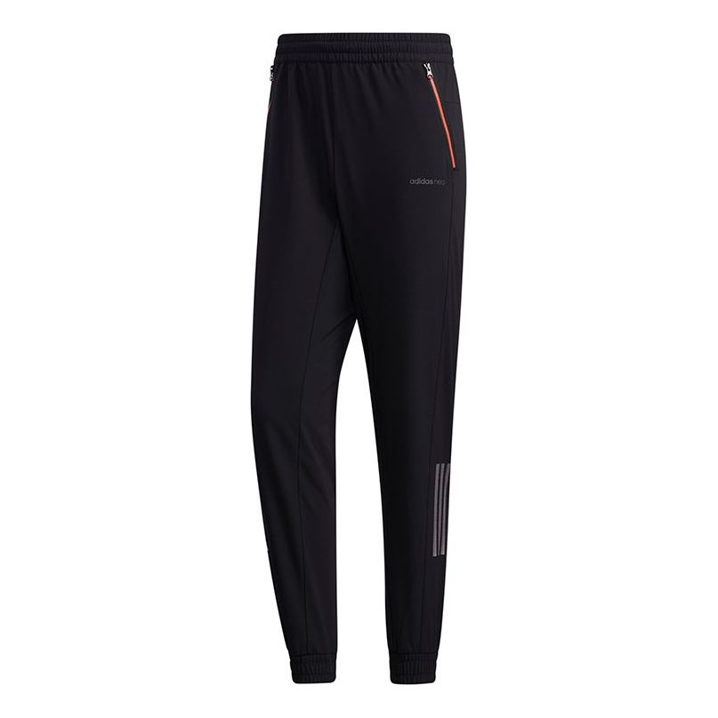 adidas neo M Ss Nn Tp 2 logo Printing Casual Bundle Feet Sports Pants Black GM2298