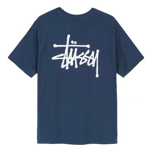 Stussy Basic Tee Classic Printing Short Sleeve Unisex Navy Blue 1904181-507