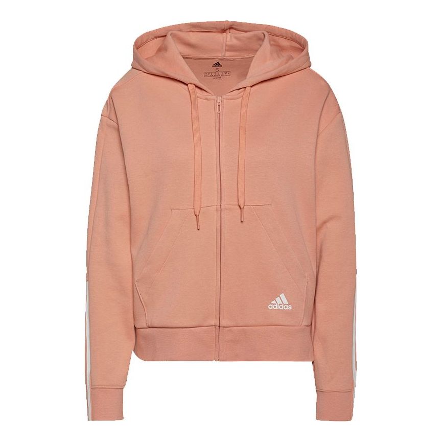(WMNS) adidas W Dk Fz Hd Drawstring Hooded Jacket Pink Red H07804