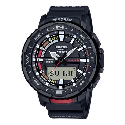 CASIO Sports Quartz Waterproof Shockproof Solar Powered Mens Black Analog/Digital Combo PRT-B70-1PRD