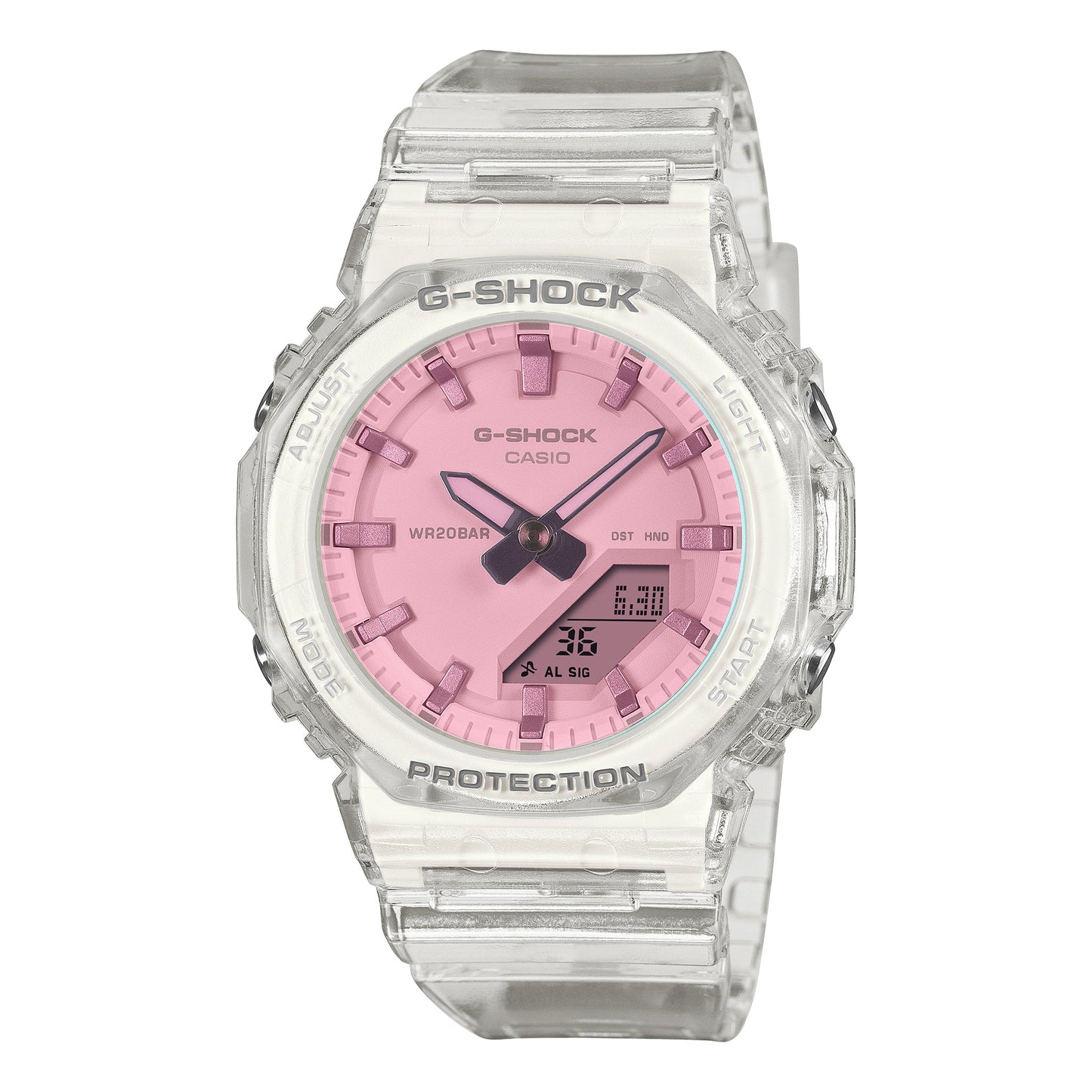 (WMNS) CASIO G-Shock GMA-P2100 Series Analog-Digital 'White Pink' GMA-P2100SR-7A
