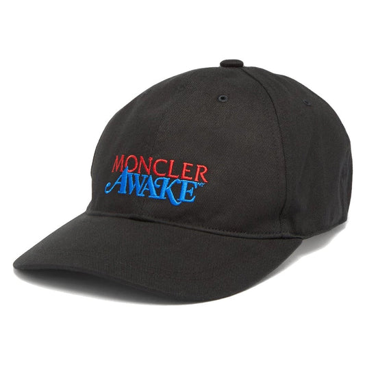 Moncler Black Embroidered Logo Cap
