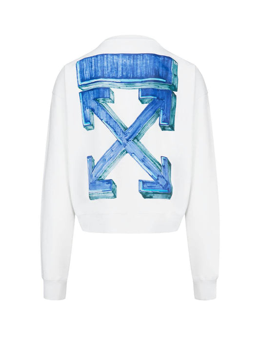 OFF-WHITE MARKER ARROWS CREWNECK SWEATSHIRT WHITE/BLUE