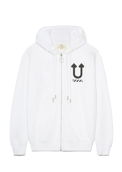 OFF WHITE X UNDERCOVER SKELETON ZIP UP HOODIE REVERSIBLE WHITE