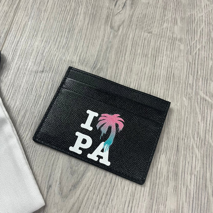 Palm Angels Leather Cardholder - Black