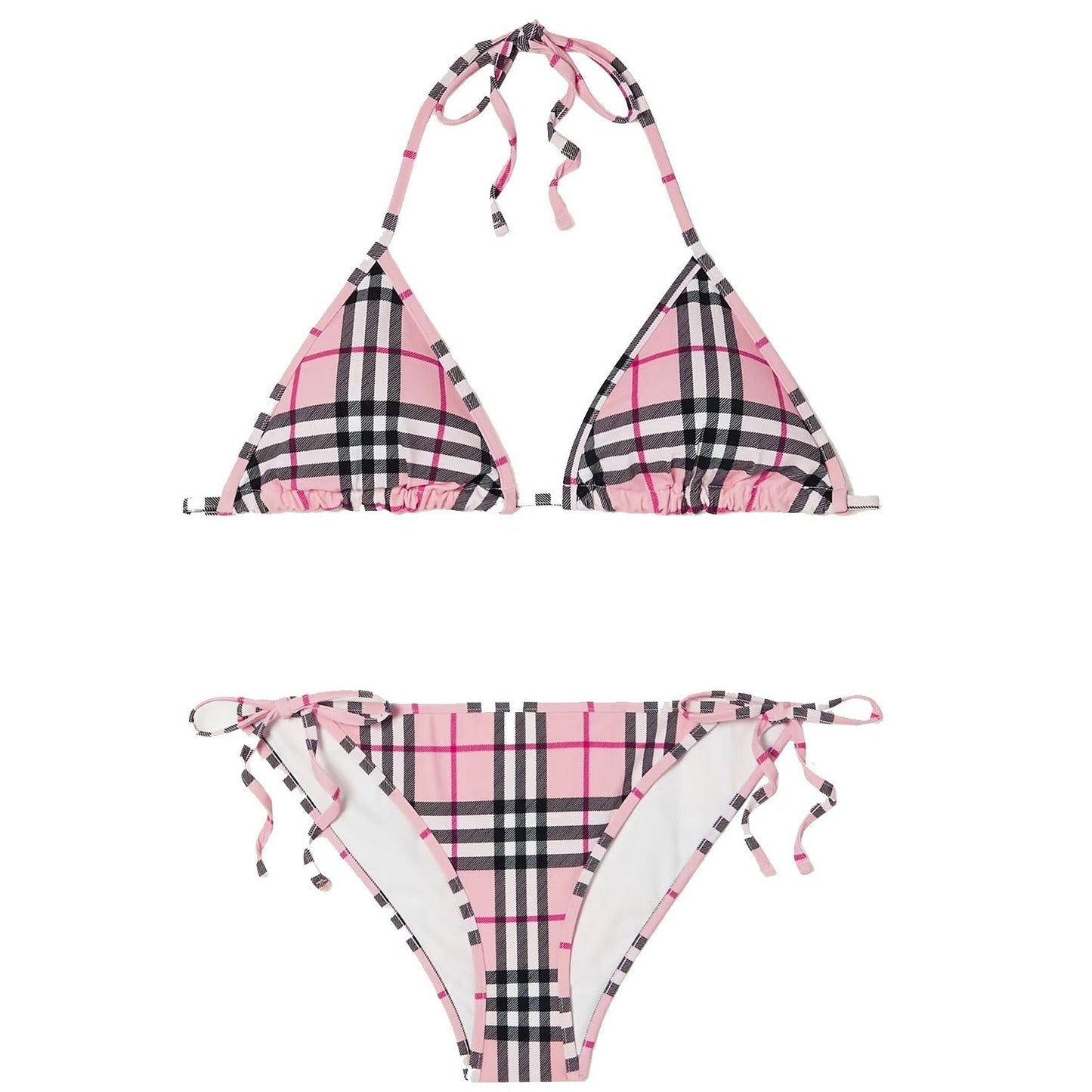 Womens Burberry Pink Check Bikini