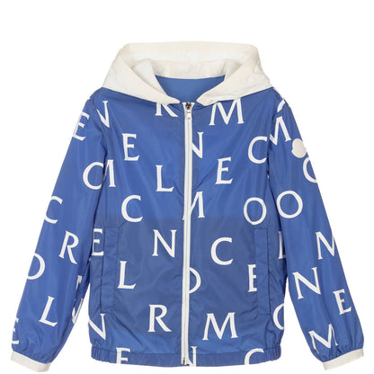Kids Moncler Blue Logo Jacket