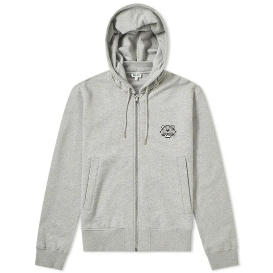 Kenzo Grey Logo Zip Up Hoodie