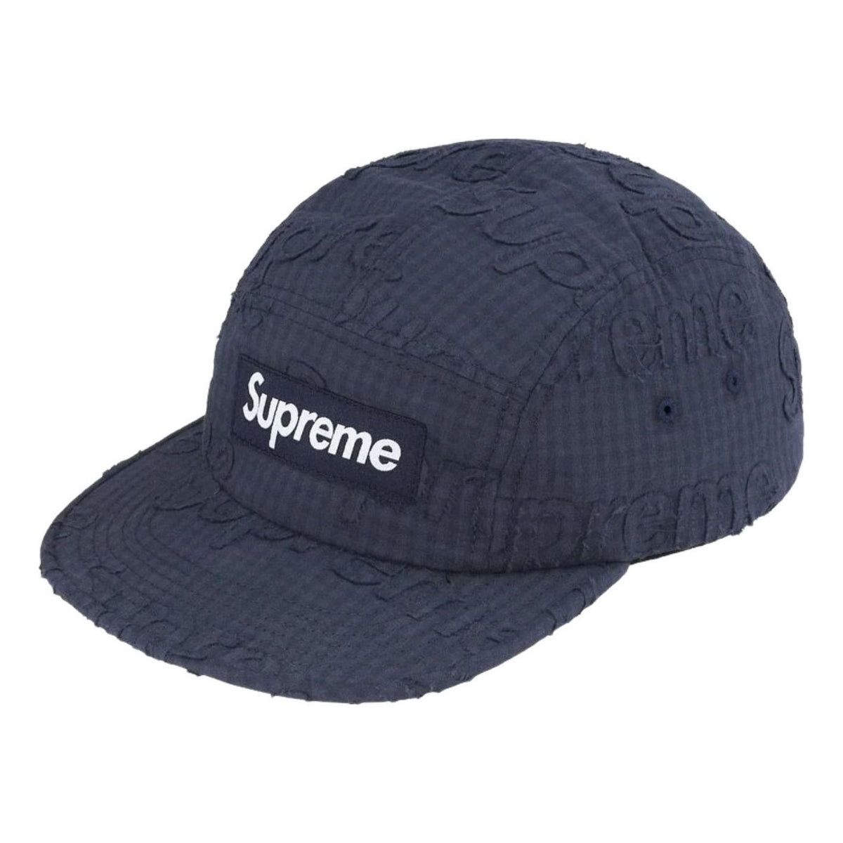 Supreme SS26 Monogram Gingham Camp Cap 'Navy' SUP-SS26-1051-NVY