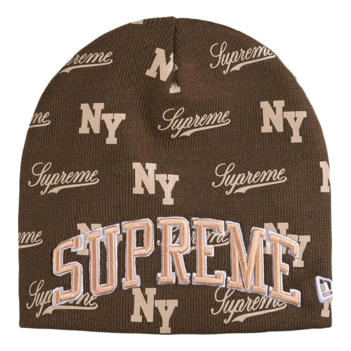 Supreme x New Era SS26 Monogram Beanie 'Brown' SUP-SS26-1038-BRN