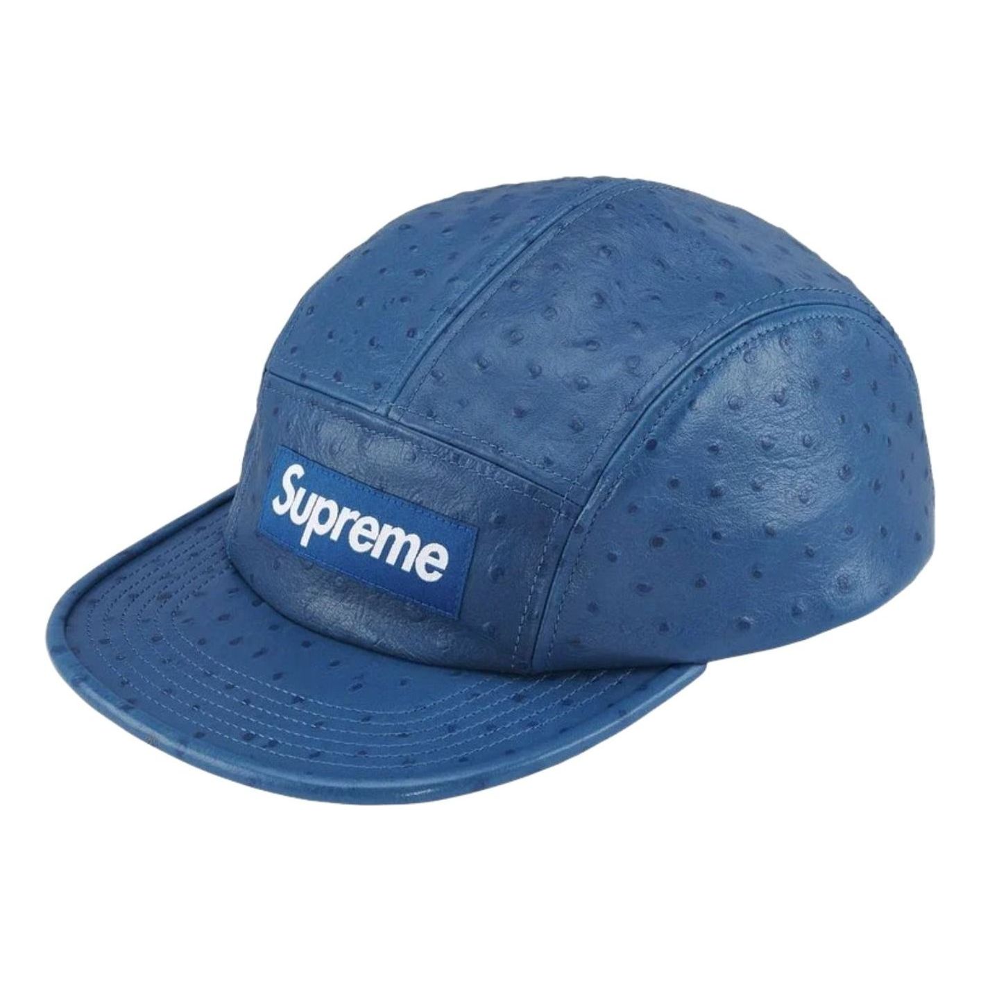 Supreme SS26 Ostrich Embossed Leather GORE-TEX Camp Cap 'Blue' SUP-SS26-1022-BLU