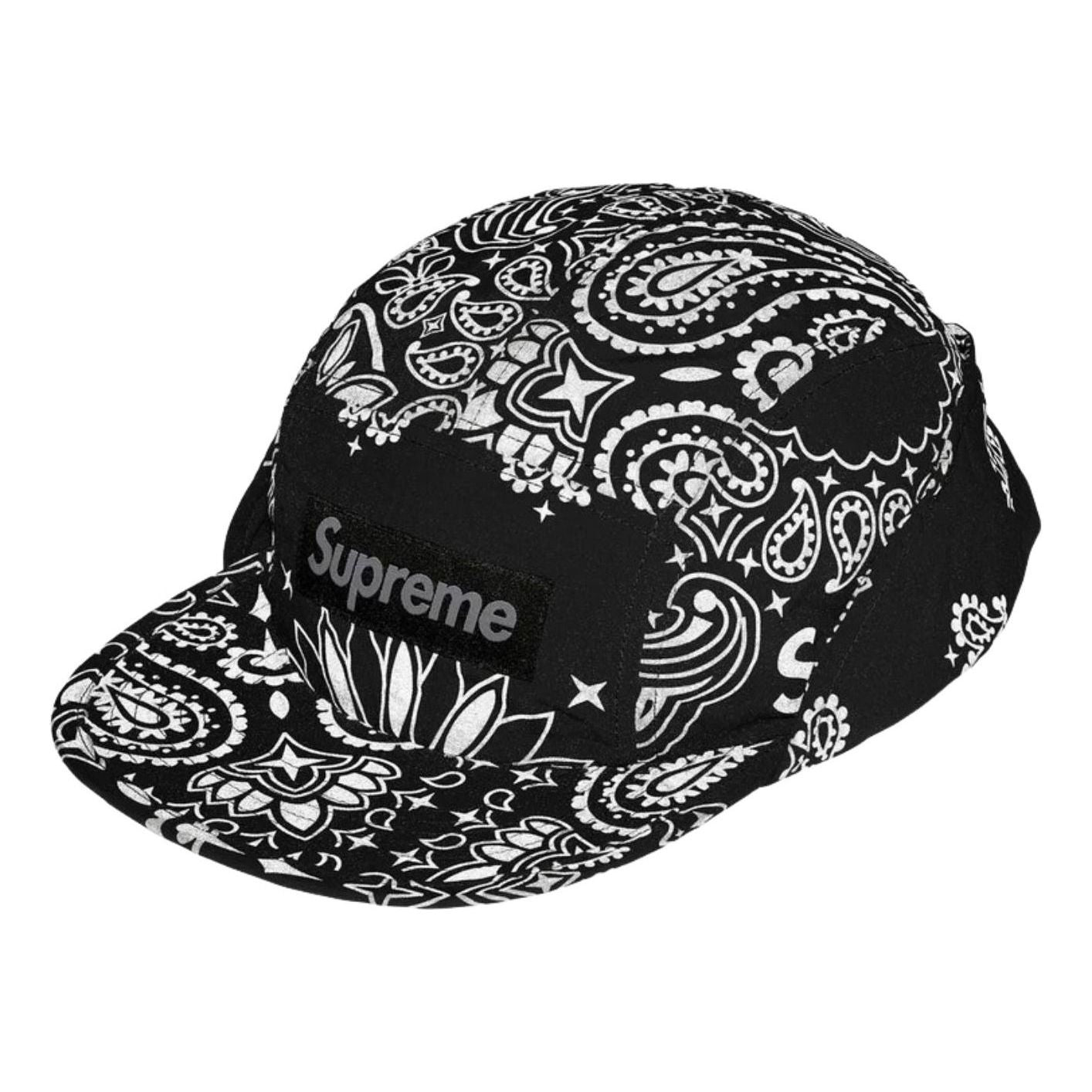 Supreme SS26 Reflective Bandana Sunshield Camp Cap 'Black' SUP-SS26-1048-BLK
