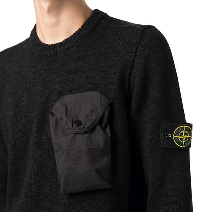 Stone Island Black Pocket Knit Sweatshirt