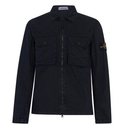 Stone Island Navy Double Pocket Zip Overshirt