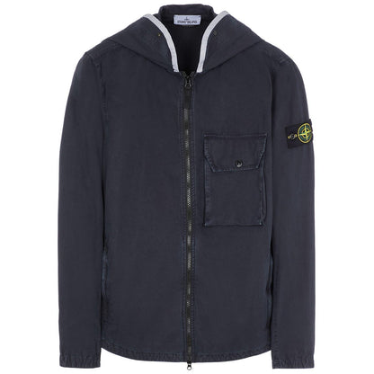 Stone Island Navy Hooded Overshirt