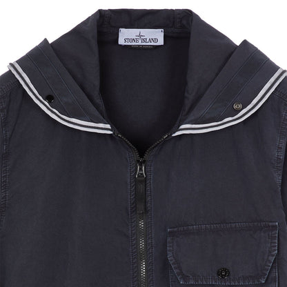 Stone Island Navy Hooded Overshirt
