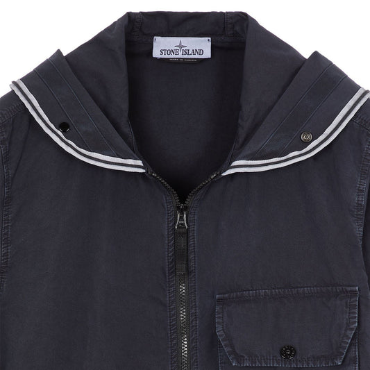 Stone Island Navy Hooded Overshirt