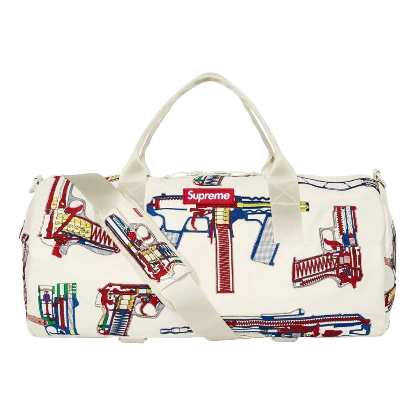 Supreme SS26 Guns Embroidered Leather Duffle Bag 'White' SS26B31-WHITE